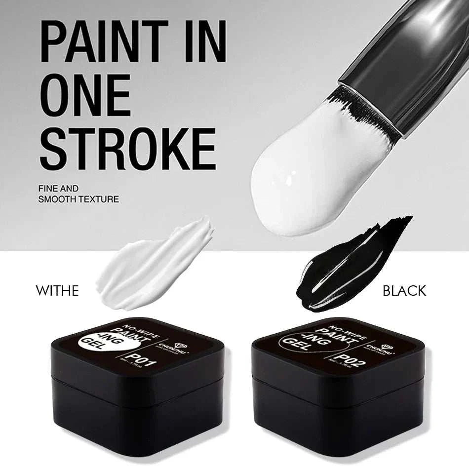 4-in-1 Black & White Nail Painting Gel