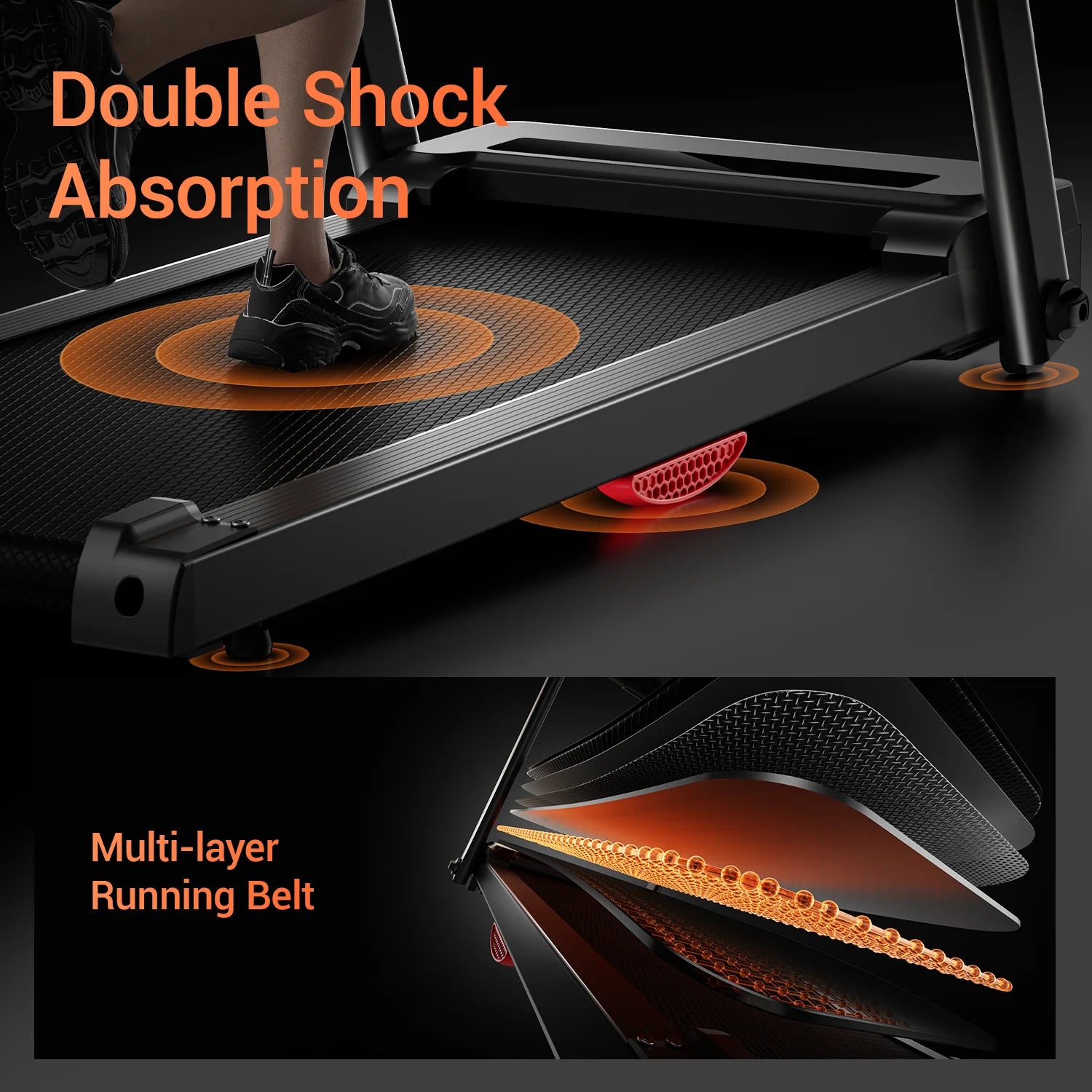 3.0HP Foldable Home Treadmill – Quiet, Durable & Shock Absorbing