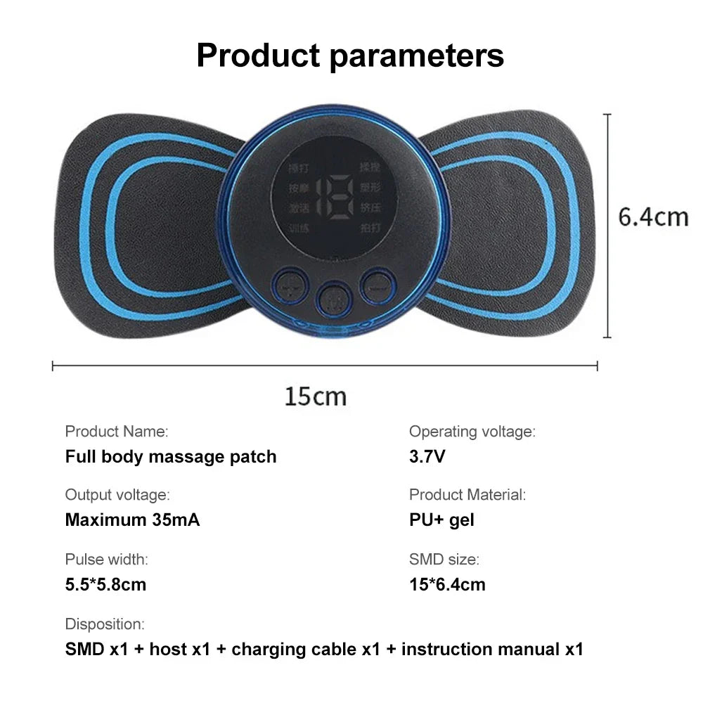 Mini electric neck massager with compact design, deep tissue stimulation, heat function, USB rechargeable, and portable for on-the-go relief.