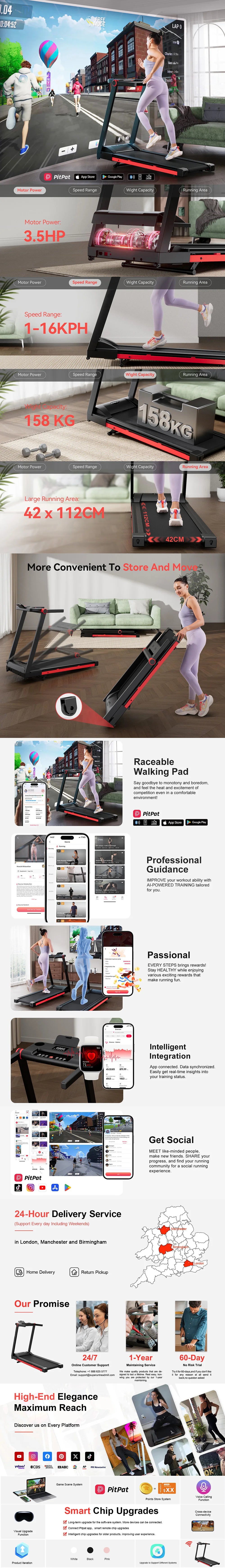 2 in 1 Walking Pad Under Desk Treadmill – Portable Home Fitness