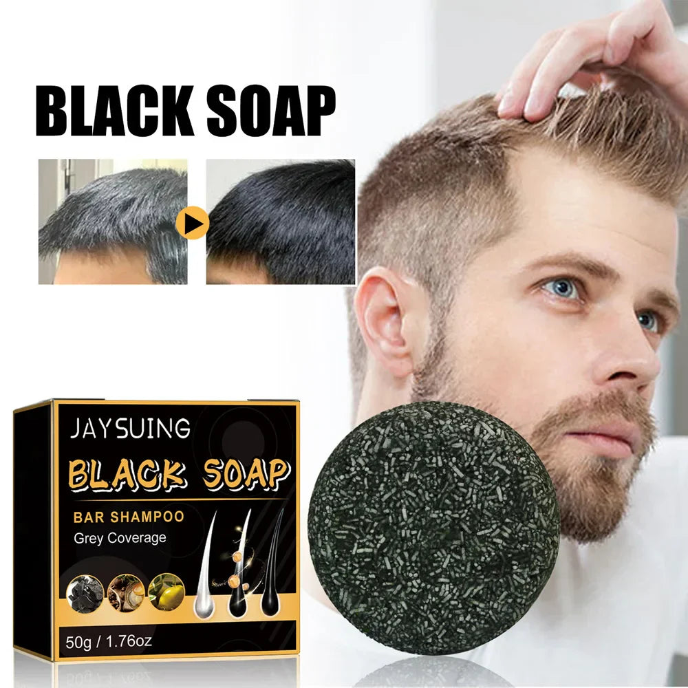 Polygonum Black Hair Soap bar for natural gray hair darkening and nourishing hair and scalp.