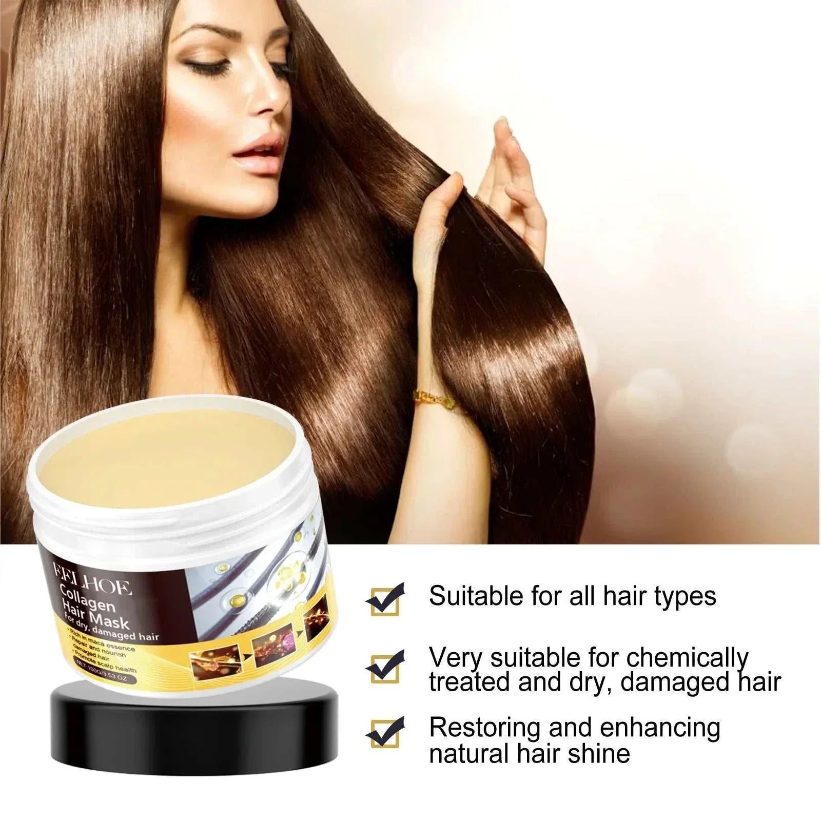 Deep Conditioning Hair Mask for intense hydration, repair, and enhancing natural shine for dry, chemically treated hair