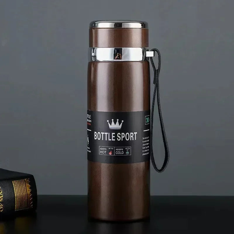 1L hot and cold stainless steel thermos bottle with vacuum insulation and leakproof design, ideal for travel and outdoor use