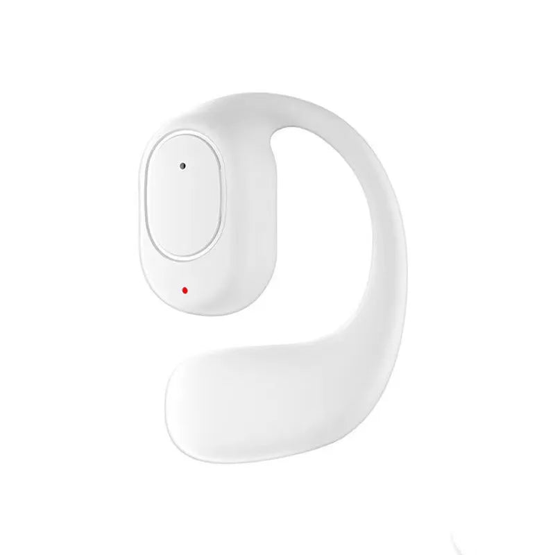 White KY2 wireless Bluetooth earphones with open-ear air conduction design and ergonomic ear-hook fit