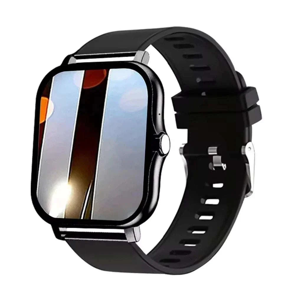 KESHUYOU 2025 Smart Watch with sleek black strap and vibrant touchscreen display for health and fitness tracking