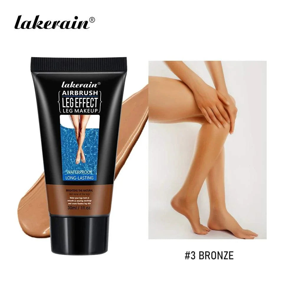 100ml leg makeup tube in bronze shade with smooth, flawless coverage showing even-toned legs