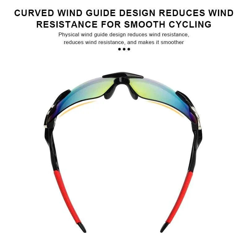 RIDRACE Sports men sunglasses with curved wind guide design and UV400 protection for cycling and outdoor activities