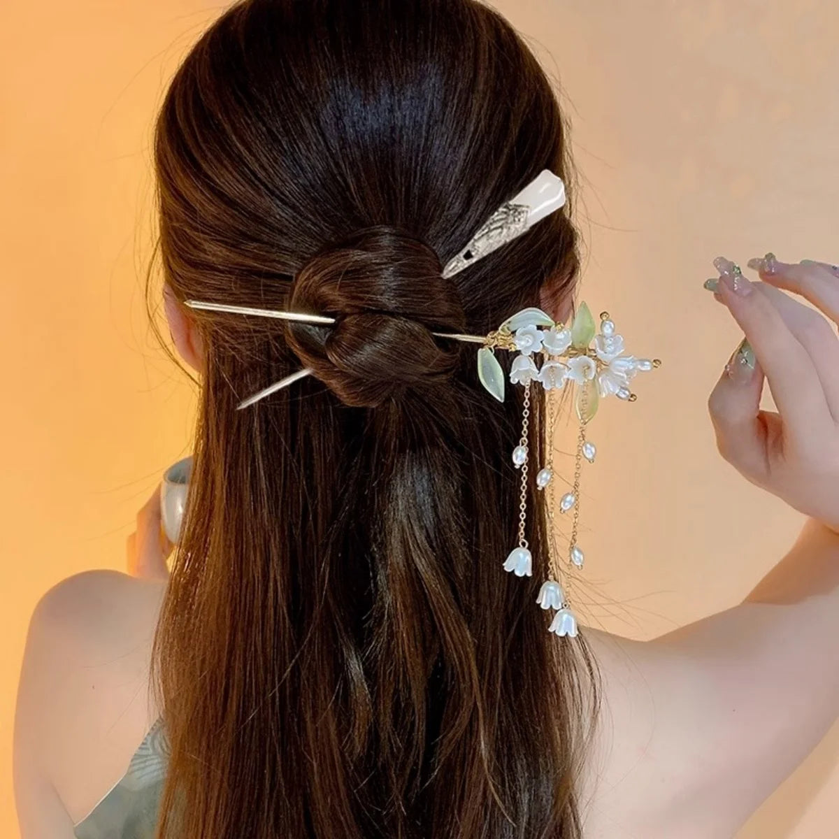 Elegant Chinese Style Flower Tassel Hairpin