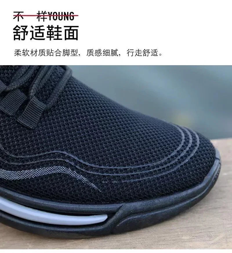 Black men shoes slip on with breathable mesh upper and lightweight sole for comfort and stability