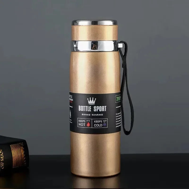1L hot and cold stainless steel thermos water bottle with vacuum insulation and leakproof design
