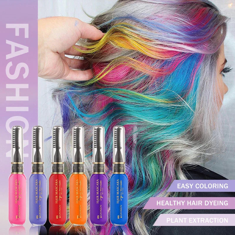 13 Colors One-Off Hair Color Mascara bright vibrant temporary hair dye with brush applicator