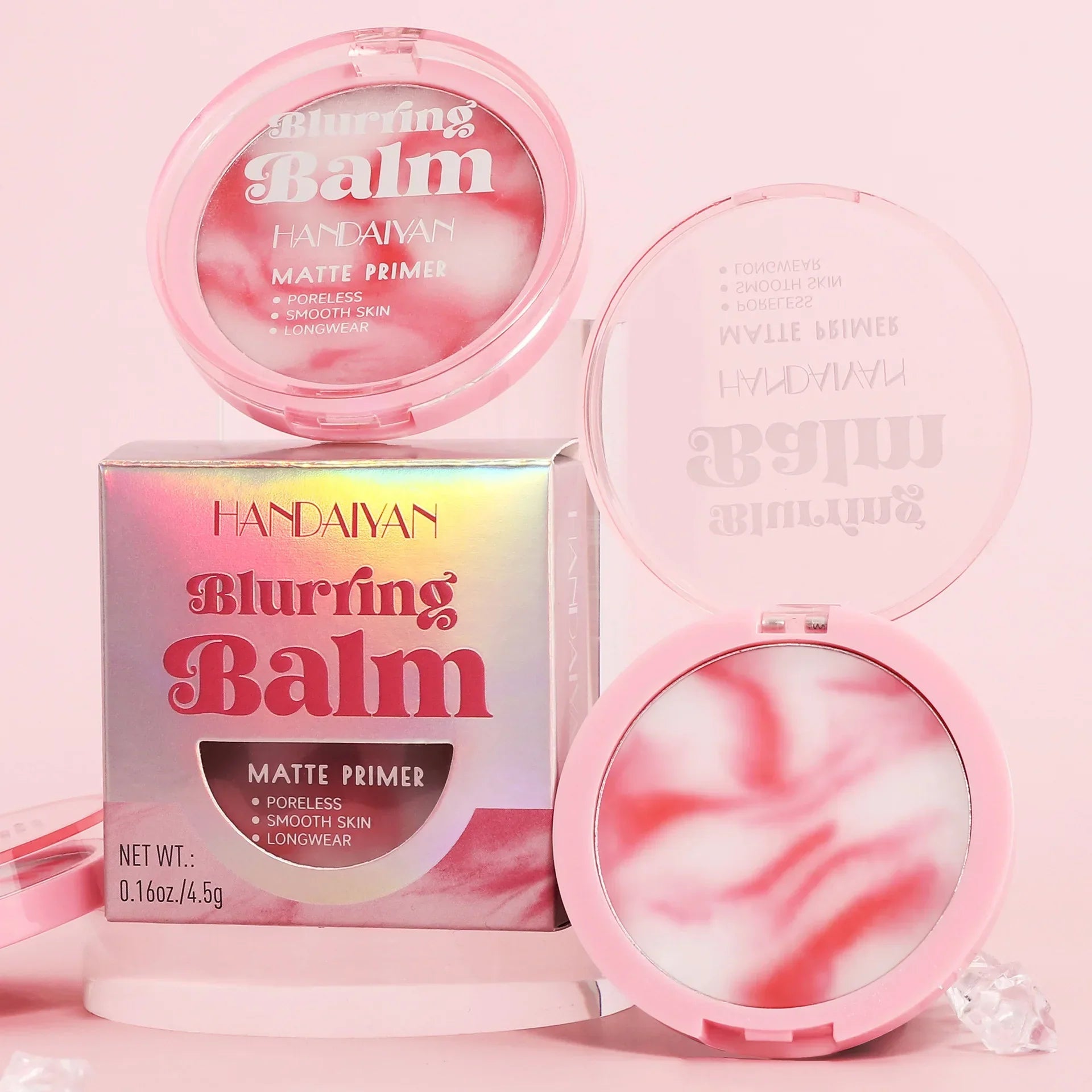 HANDAIYAN Light Mist Setting Powder water-resistant matte primer with poreless smooth skin finish and travel-friendly puff