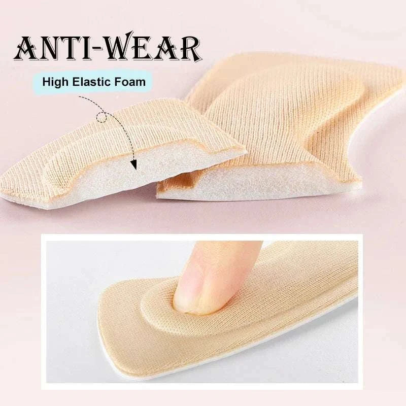 Soft beige heel insoles patch with high elastic foam for anti-wear protection and cushioned comfort