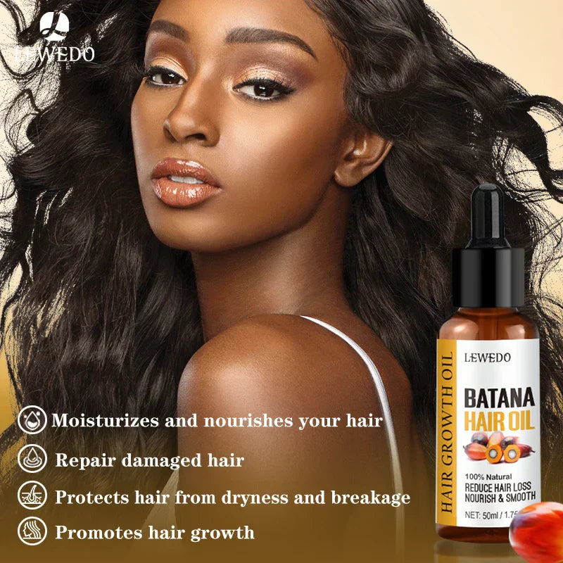Lewedo Naturals Batana Oil for hair growth, deep nourishment, moisture, and repair of damaged hair