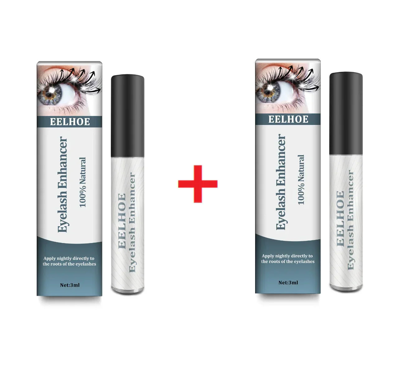 EELHOE Eyelash Enhancer Serum 3ml for lengthening, strengthening, and lifting natural lashes, natural formula