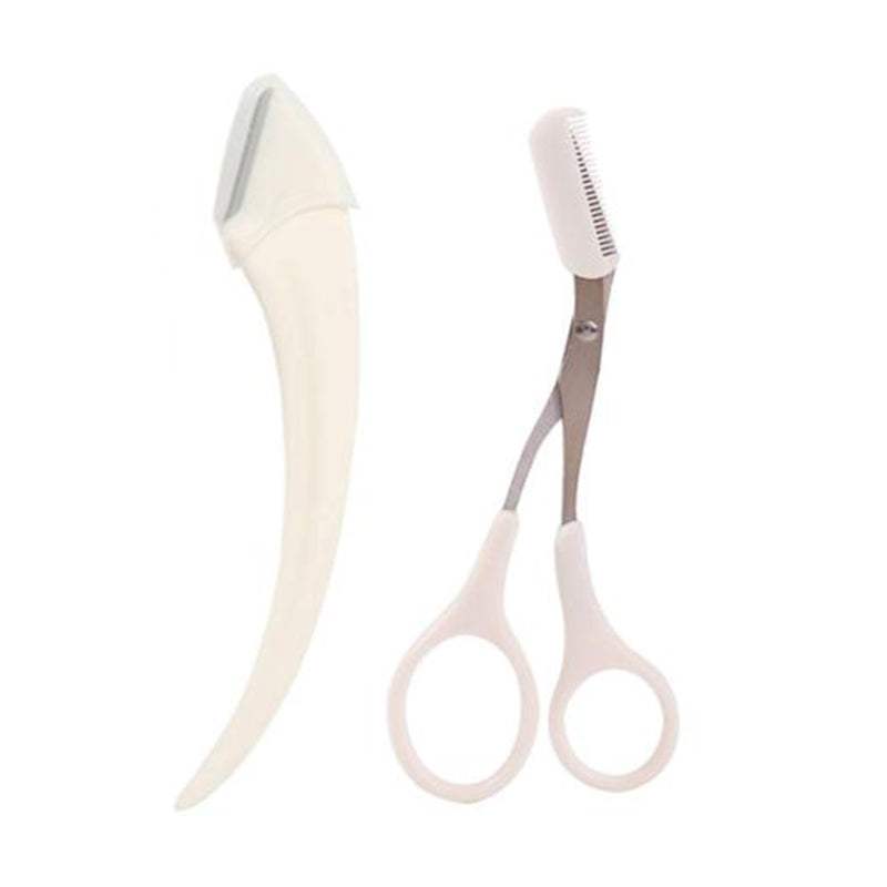 Karsyngirl Eyebrow Trimming Knife Set with ergonomic razor and comb scissors for precise eyebrow grooming and facial hair removal