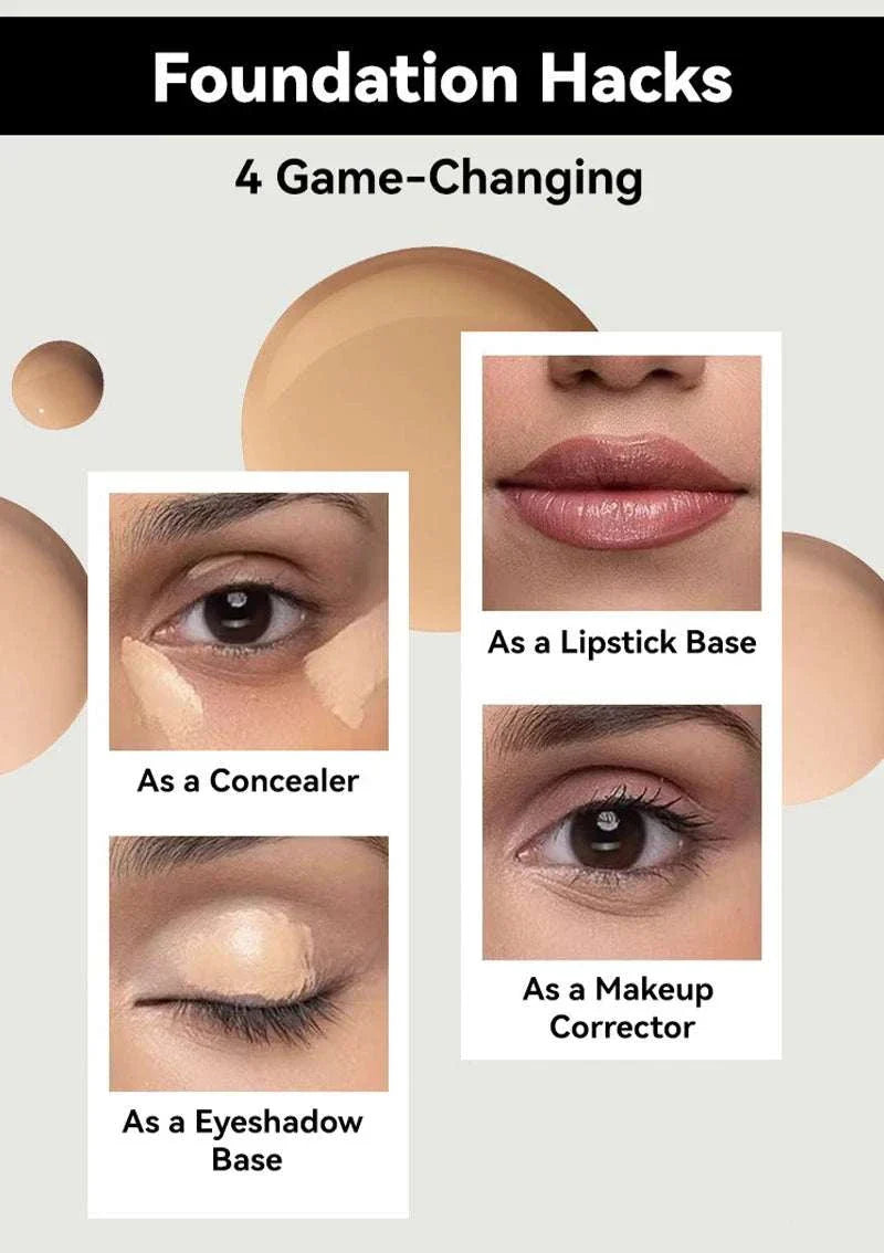 Face foundation cream multipurpose use as concealer, eyeshadow base, lipstick base, and makeup corrector for flawless skin.