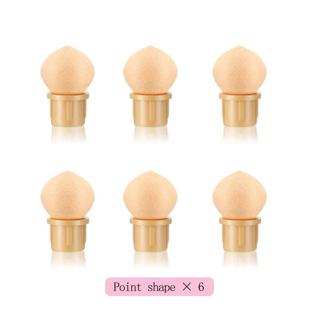 Six beige double-headed sponge nail art brush tips for gradient and dotting designs