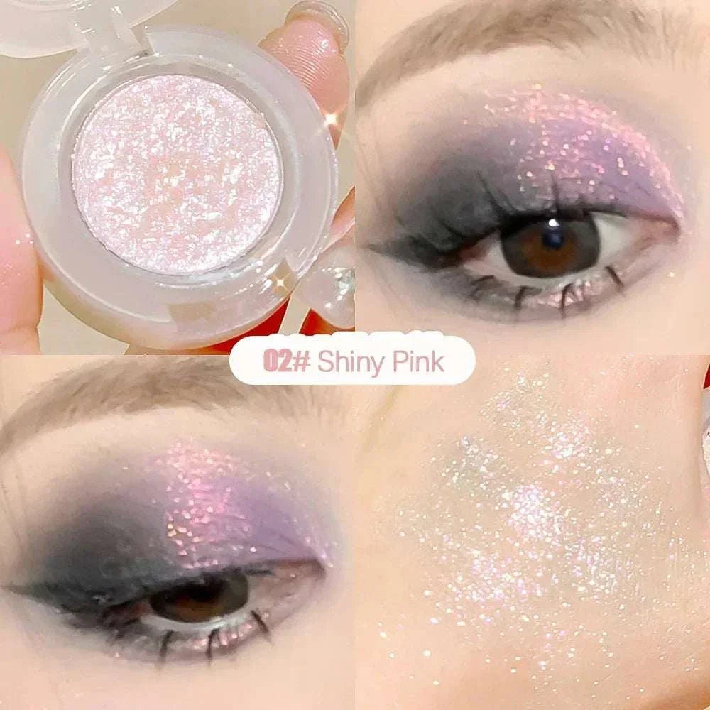 Diamond Glitter Monochrome Eyeshadow Palette in Shiny Pink with shimmering diamond sparkle and smooth blendable texture for bold, long-lasting eye makeup.