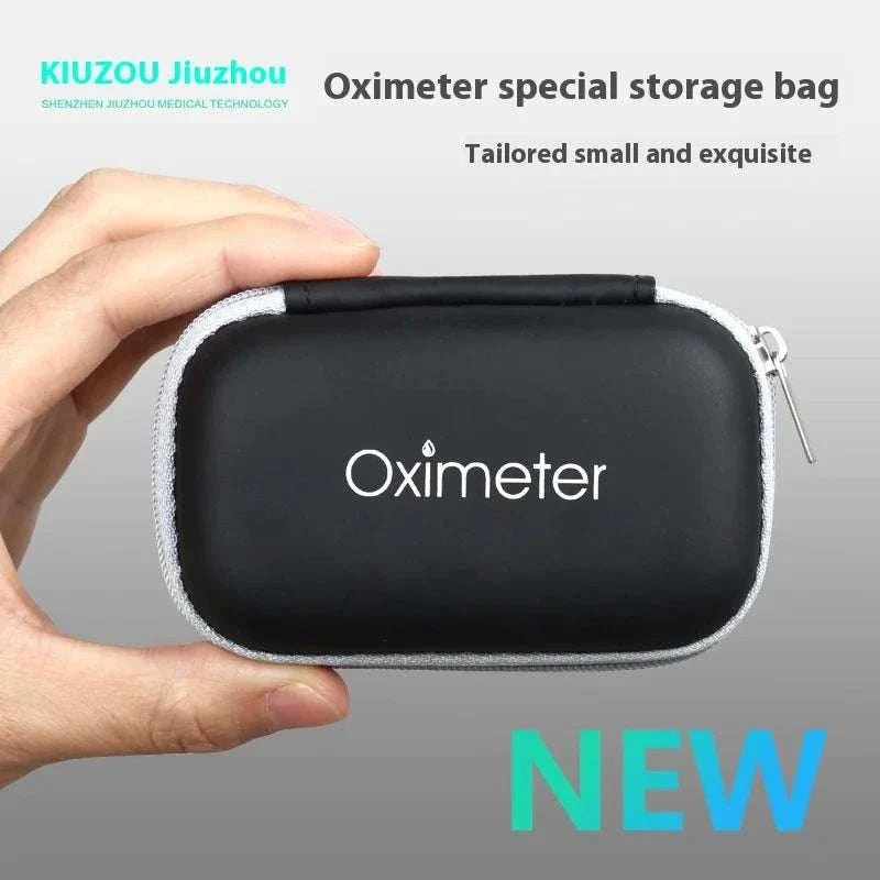 Black oximeter special storage bag with zipper for portable medical device protection