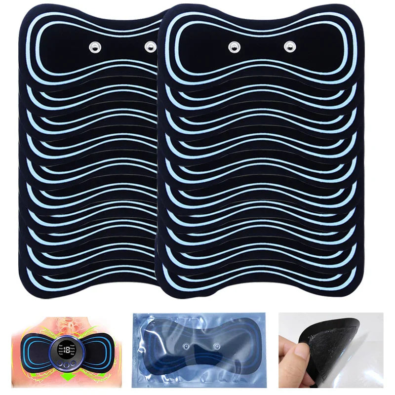 Replacement patches for neck massager made of soft gel with strong adhesion and compatible with TENS and EMS units