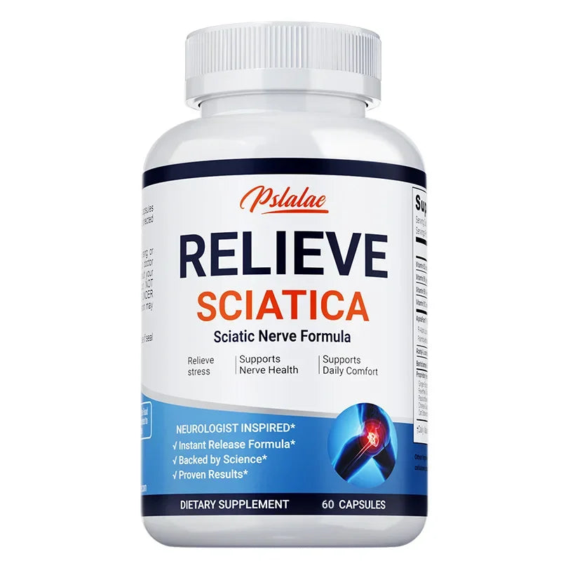 Relieve Sciatica dietary supplement bottle for sciatica pain relief and nerve health support