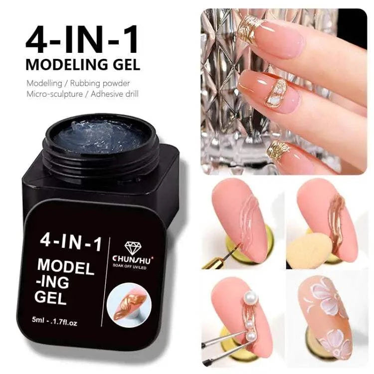 4-in-1 Black & White Nail Painting Gel