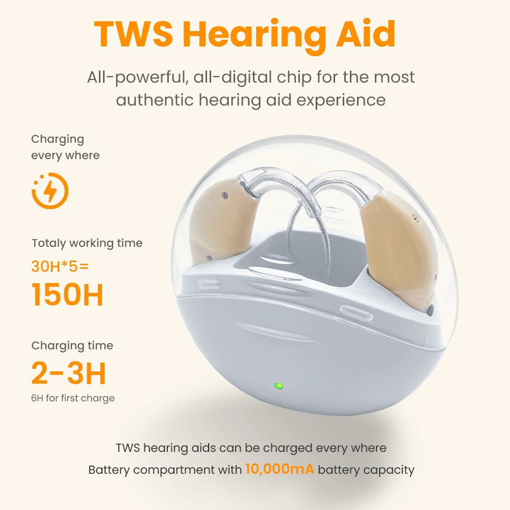 Hearing Aid Rechargeable Portable