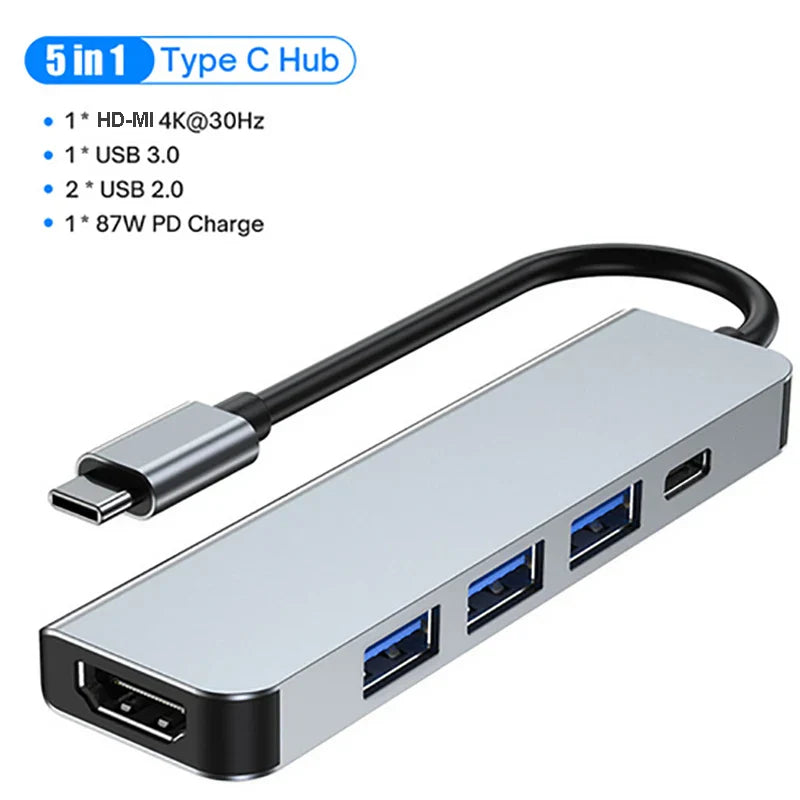 11-in-1 USB-C docking station with 4K HDMI, USB 3.0 ports, and 87W PD charging hub