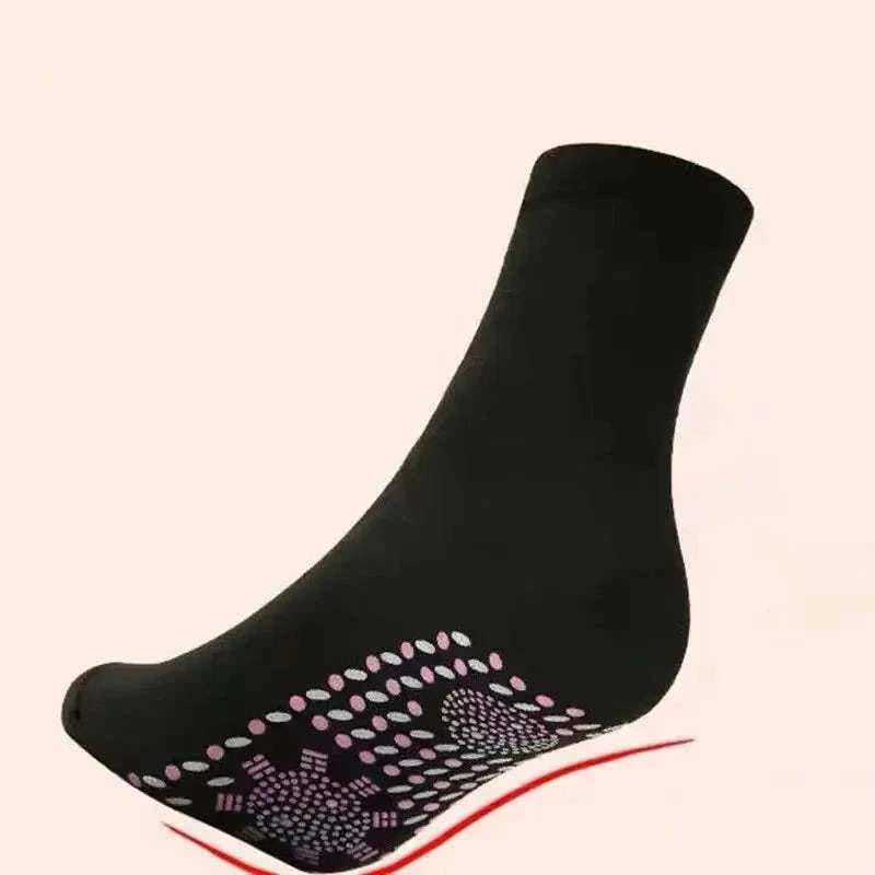 Black ankle compression sock for personal health care with non-slip grip design