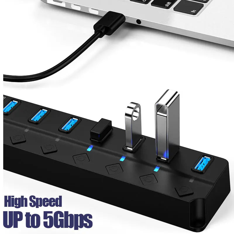 USB 3.0 Power Adapter Multi-Port Hub