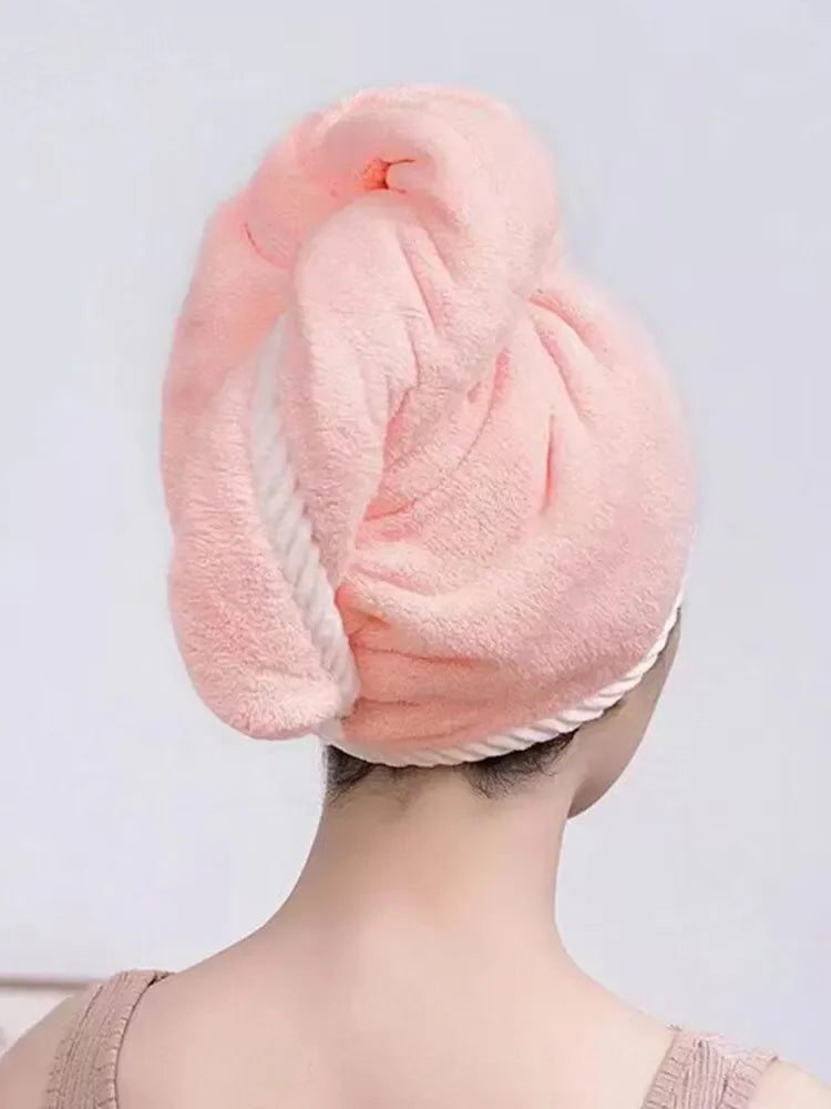 Double Thick Dry Hair Towel Cap