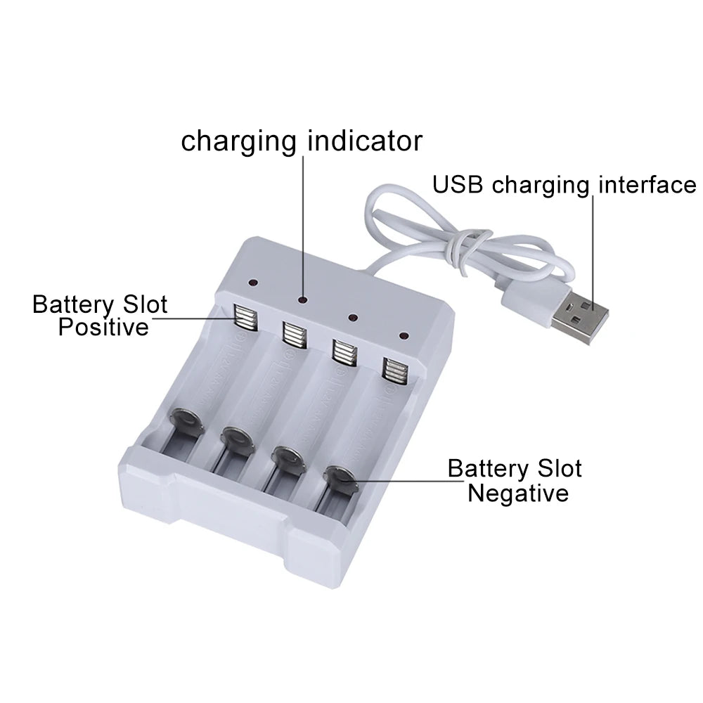 New High-Speed USB 3/4 Slot Rechargeable Battery Charger