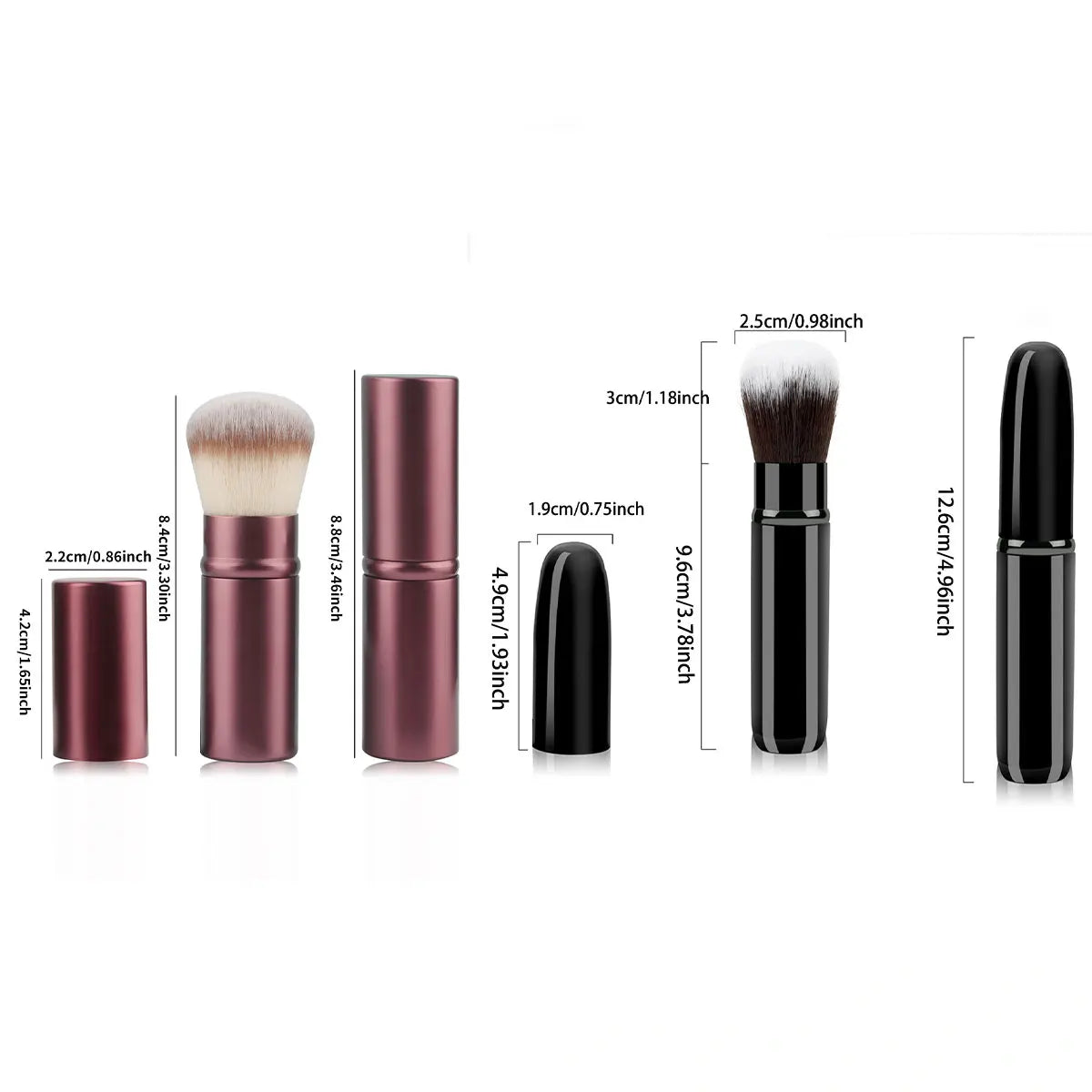 1pc Retractable Powder Makeup Brush