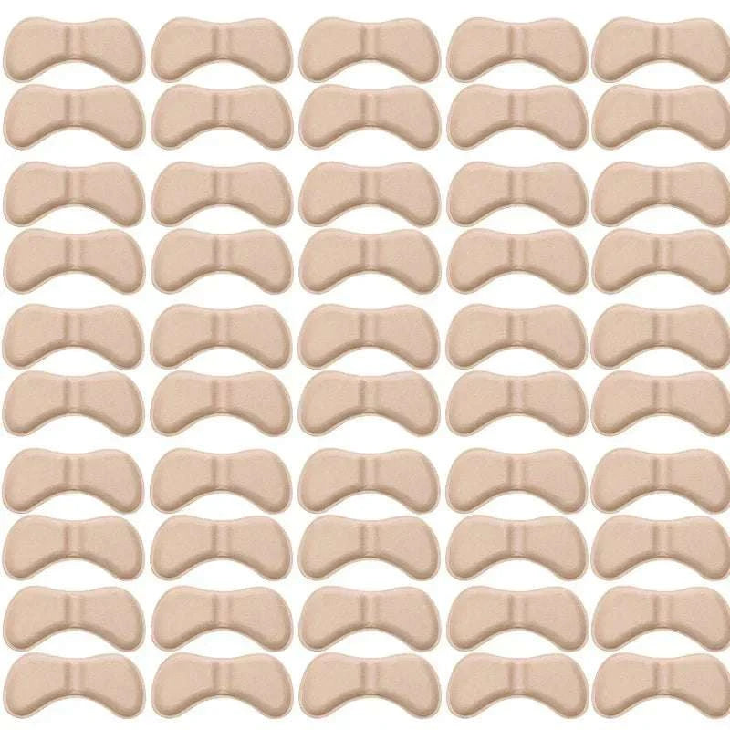 50 pcs beige heel insoles patch for pain relief, cushioning, and heel protection with self-adhesive backing