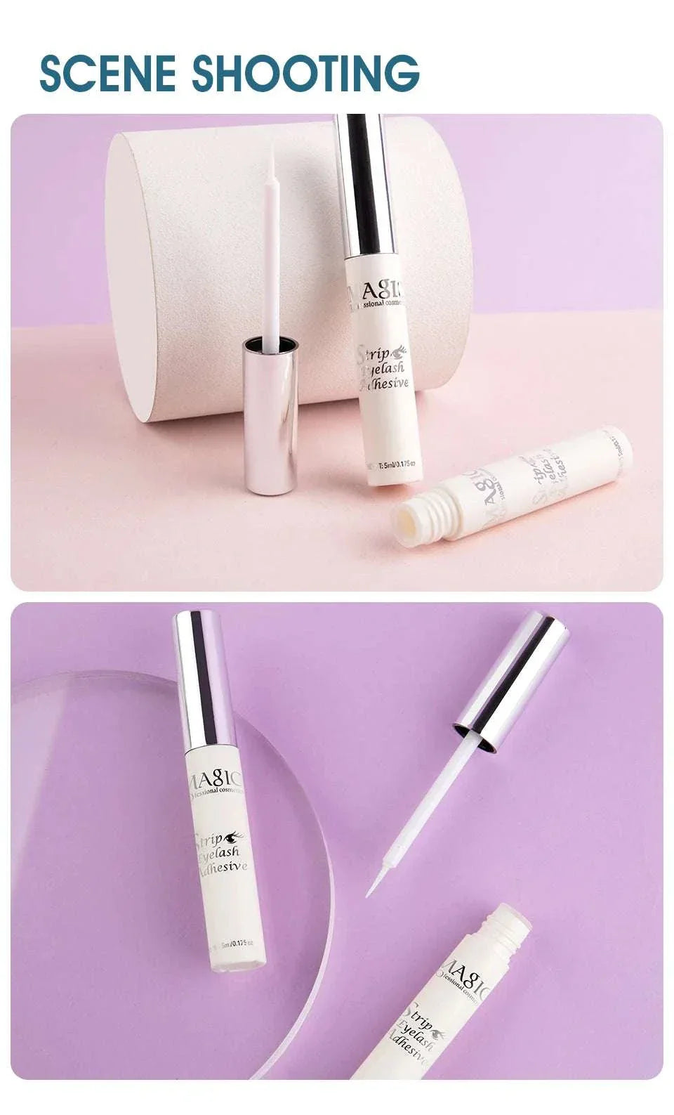 IMAGIC 5ml waterproof fast-dry false eyelash extension glue with precision applicator and transparent formula