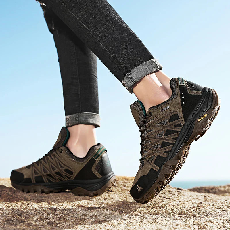 Men's hiking shoes with durable construction and superior grip designed for all-terrain outdoor adventures.