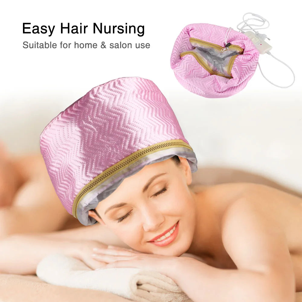 Electric Hair Steamer Cap for deep conditioning and spa-like hair treatment at home and salon use