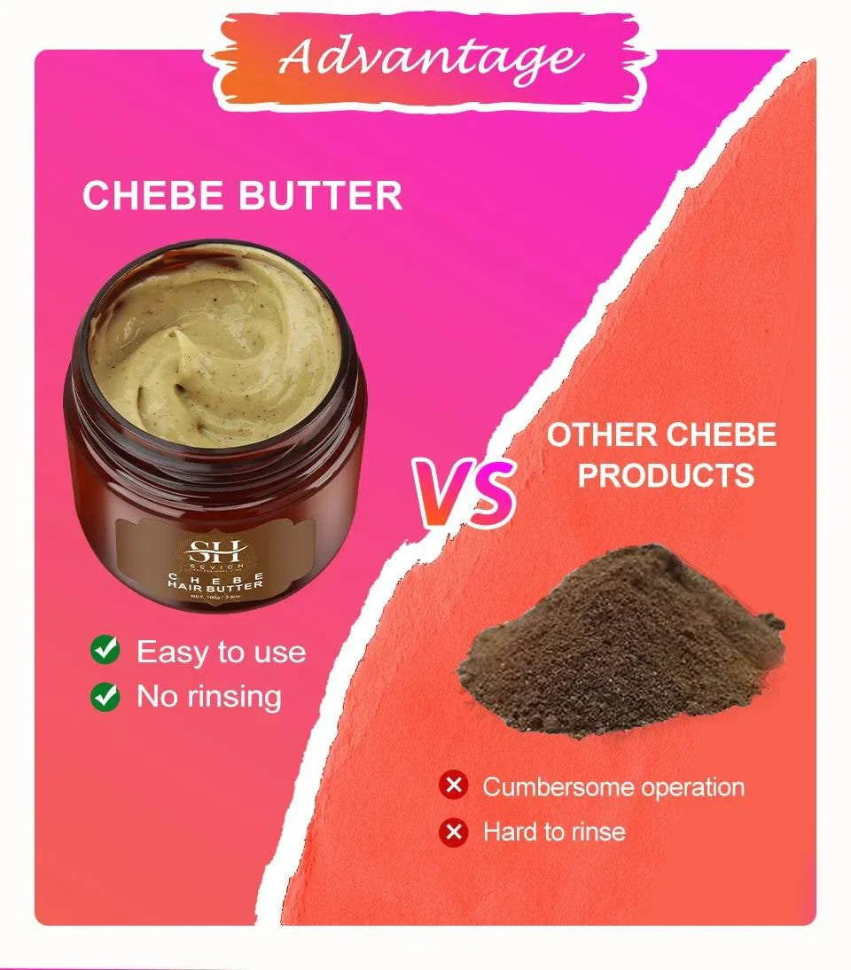 Comparison of easy-to-use Chebe butter with no rinsing versus other Chebe powder products that are cumbersome and hard to rinse