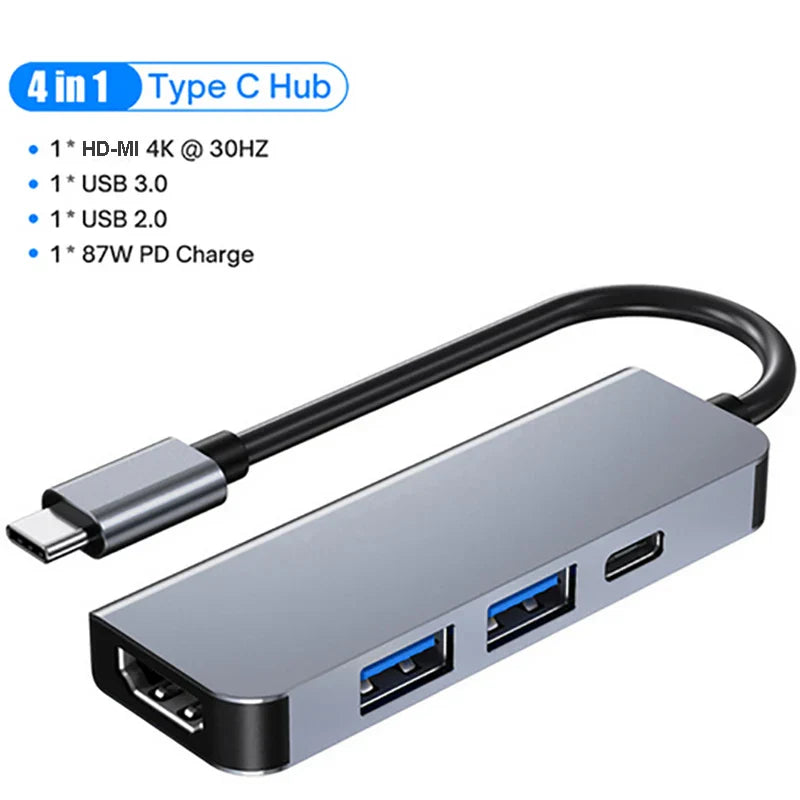 Compact 11-in-1 USB-C docking station with 4K HDMI, USB 3.0 ports, power delivery charging, and Type-C hub.
