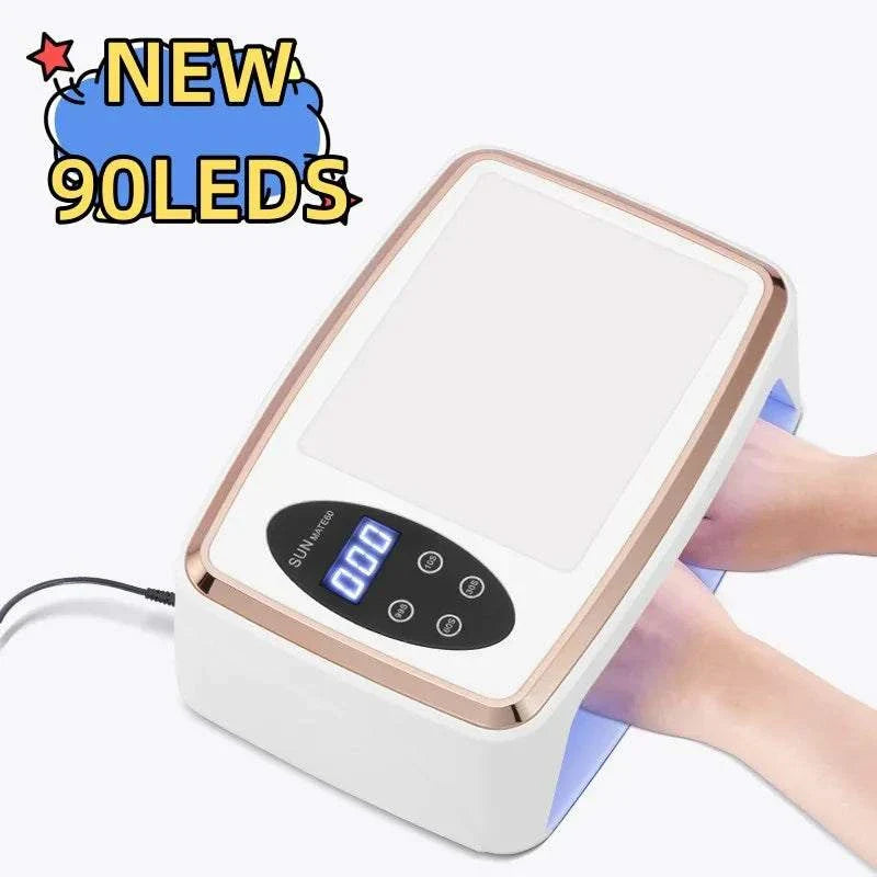 90 LEDS Nail Dryer UV/LED Nail Lamp with smart sensor, 4 timer settings, and large space for hands or feet curing gel polish safely and quickly