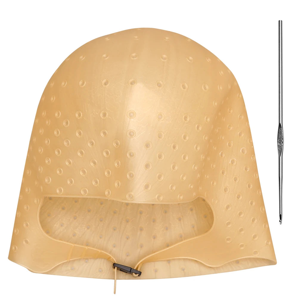 Professional Silicone Hair Dye Cap with Metal Hook