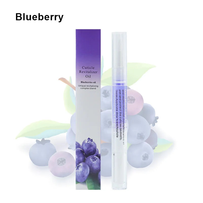 40PCS Cuticle Oil Pen Set blueberry scent nail revitalizer oil with nourishing hydration and repair formula