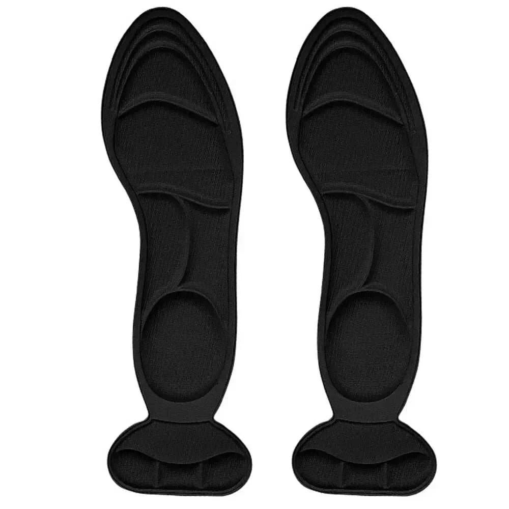 Black memory foam high-heel insoles for women with arch support and massage dots
