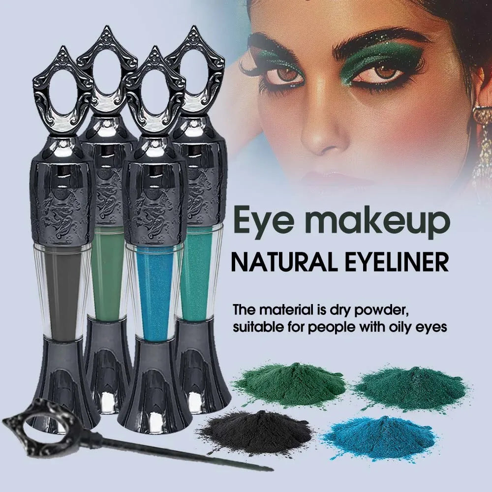 4-Colors Etro Bottle Powder Eyeliner set with four mineral-based, waterproof shades and unique bottle applicators for smudge-proof, versatile eye makeup.