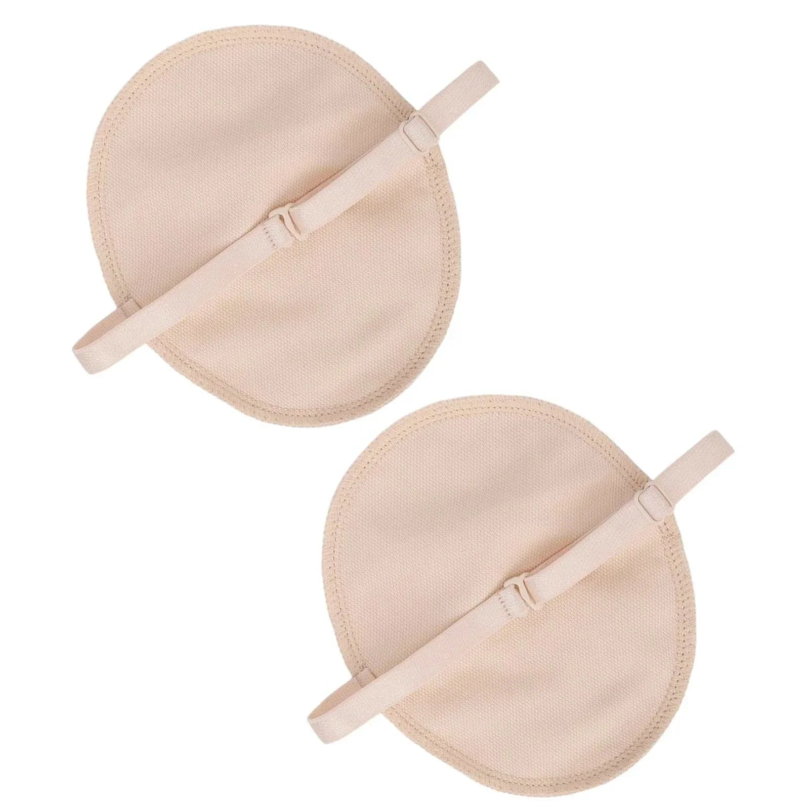 Reusable cotton underarm sweat pads with adjustable straps for comfortable, discreet sweat absorption.