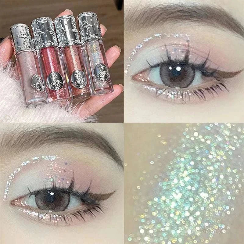 Balletism Liquid Eyeshadow in shimmering shades with delicate fine shimmer applied on eyelids for a radiant, blendable glow