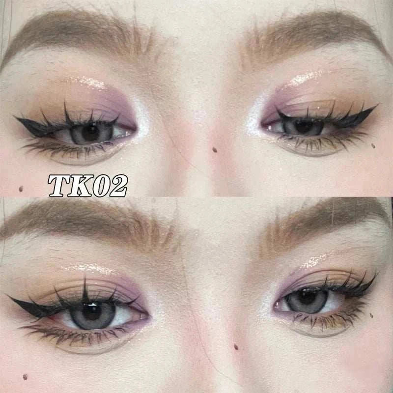 Close-up of eyes wearing Natural Manga Full Strip Lashes with soft, voluminous anime-inspired style and winged eyeliner.