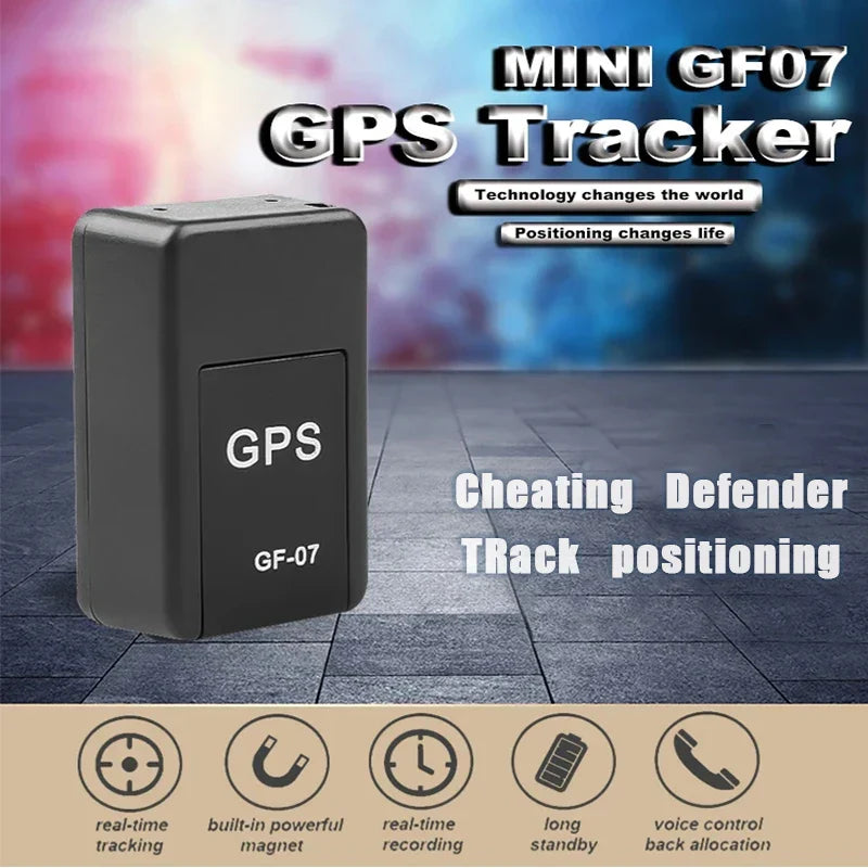 Micro Magnetic GPS Tracker GF-07 with real-time tracking, magnetic attachment, and long battery life