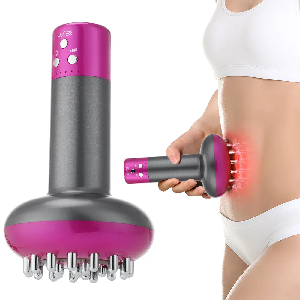 Rechargeable guasha massager for body shaping and lymphatic detox with heat and vibration therapy